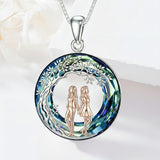 Sterling Silver  Crystal Tree of Life Mother Daughter Father Daughter Sisters Friends Pendant Necklace for Women