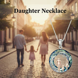 Sterling Silver  Crystal Tree of Life Mother Daughter Father Daughter Sisters Friends Pendant Necklace for Women