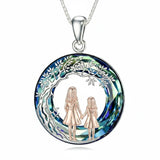 Sterling Silver  Crystal Tree of Life Mother Daughter Father Daughter Sisters Friends Pendant Necklace for Women