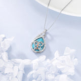 Sterling Silver Lapis Lazuli Black Onyx Moonstone Moss Agate Turquoise Butterfly Dragonfly Hummingbird  Pendant Necklace