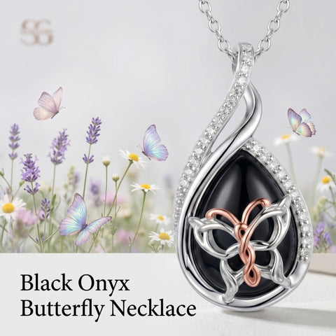 Sterling Silver Lapis Lazuli Black Onyx Moonstone Moss Agate Turquoise Butterfly Dragonfly Hummingbird  Pendant Necklace