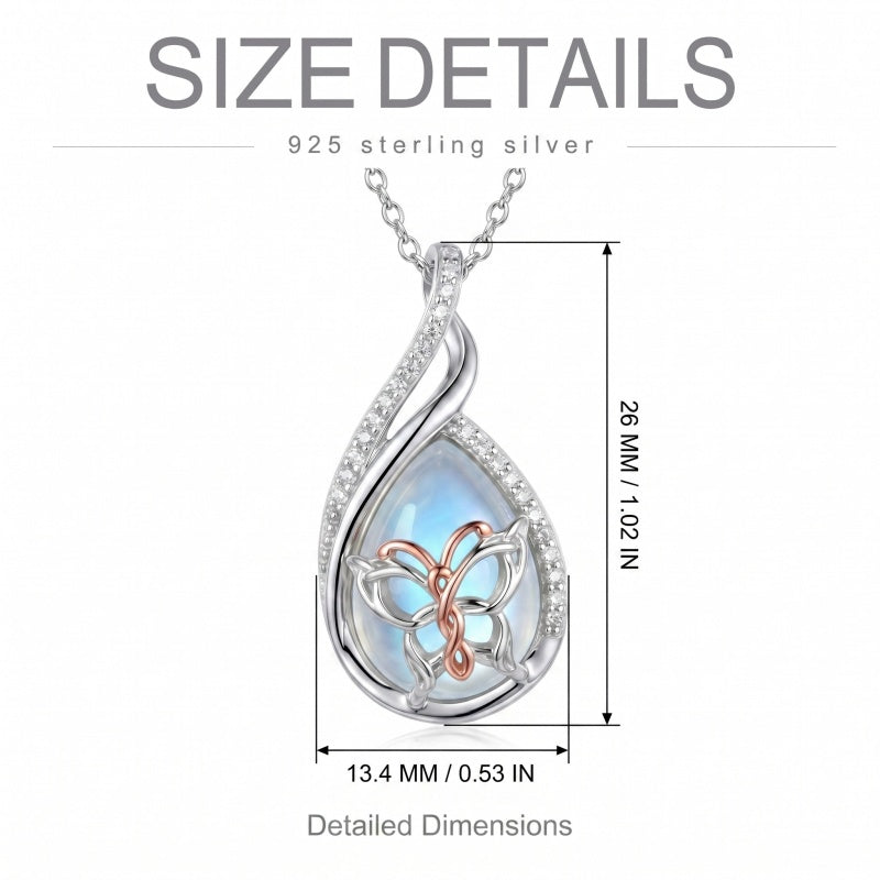 Sterling Silver Lapis Lazuli Black Onyx Moonstone Moss Agate Turquoise Butterfly Dragonfly Hummingbird  Pendant Necklace