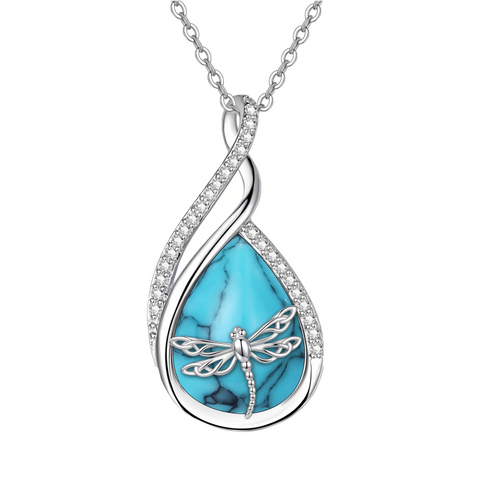 Sterling Silver Lapis Lazuli Black Onyx Moonstone Moss Agate Turquoise Butterfly Dragonfly Hummingbird  Pendant Necklace