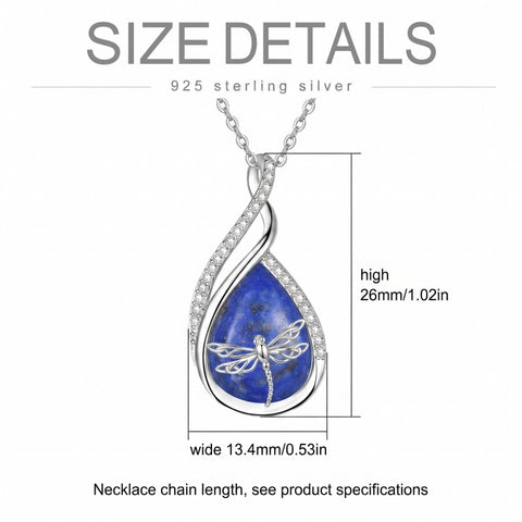 Sterling Silver Lapis Lazuli Black Onyx Moonstone Moss Agate Turquoise Butterfly Dragonfly Hummingbird  Pendant Necklace