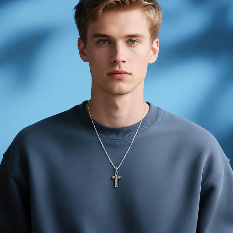 Sterling Silver Cross Pendant Necklace Christian Religious Jewelry Gifts for Anniversary