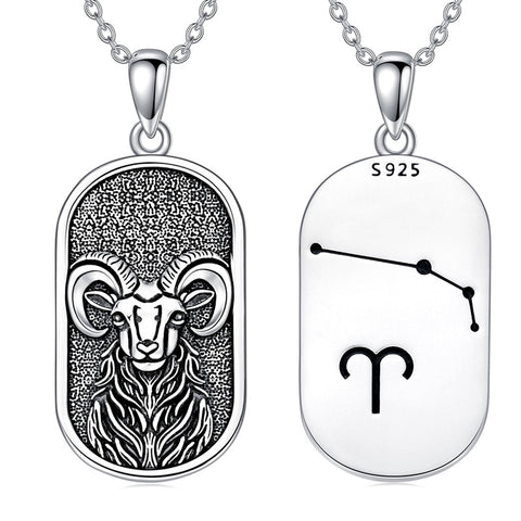 Sterling Silver Zodiac Sign Pendant Necklace