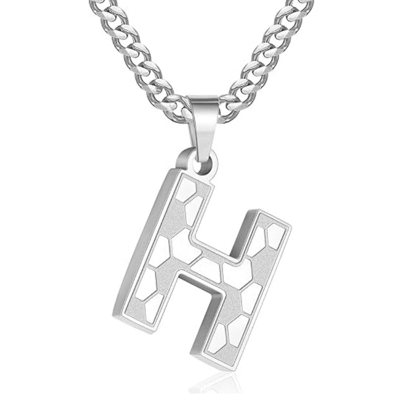 14K Gold Plated Soccer Initial Pendant Necklace for Men