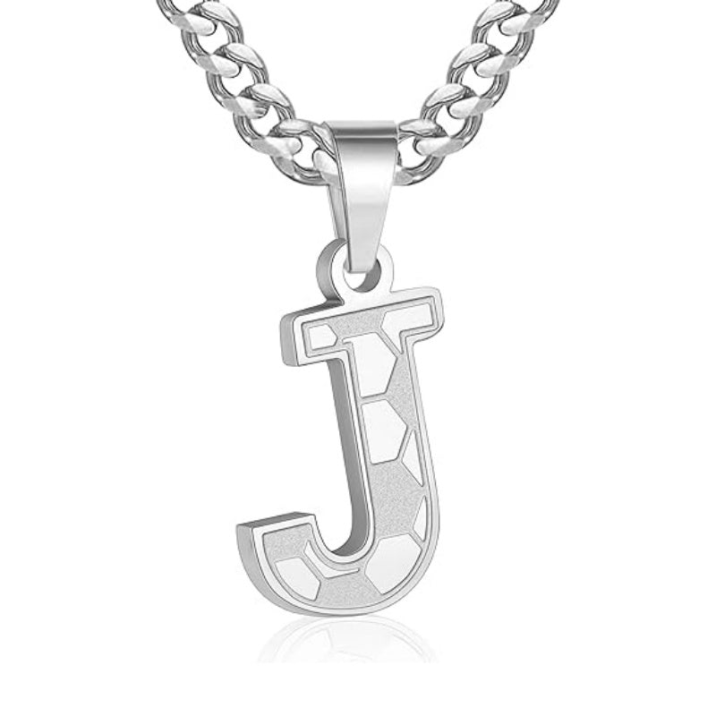 14K Gold Plated Soccer Initial Pendant Necklace for Men
