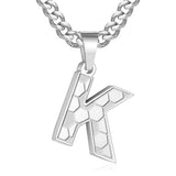 14K Gold Plated Soccer Initial Pendant Necklace for Men
