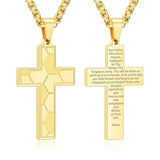14K Gold Plated Bible Verse Soccer Cross Pendant Necklace for Men