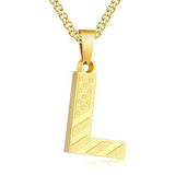 14K Gold Plated American Flag Initial Pendant Necklace for Men