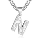 14K Gold Plated Soccer Initial Pendant Necklace for Men