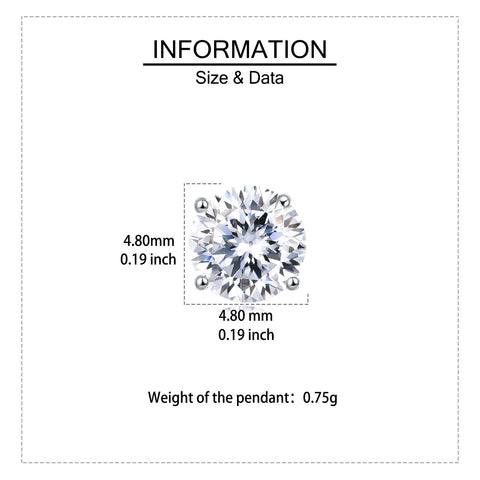 925 Sterling Silver Elegant Brilliance: Classic Round Cut Moissanites In Four-prong Setting