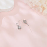 925 Sterling Silver Elegant Butterfly Moissanite Earrings In Silver With Sparkling Accents