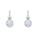 925 Sterling Silver Elegant Butterfly Moissanite Earrings In Silver With Sparkling Accents