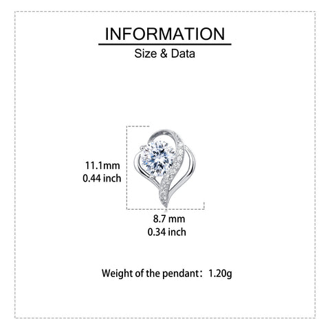 925 Sterling Silver Elegant Heart-shaped Moissanite Earrings In Plated with White Gold