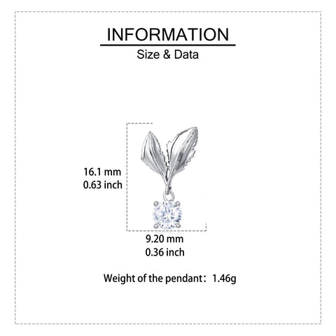 925 Sterling Silver Elegant Leaf-inspired Moissanite Drop Earrings