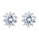 925 Sterling Silver Classic Moissanite Earrings: Timeless Elegance In Plated with White Gold Setting