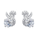 925 Sterling Silver Elegant Moissanite-studded Silver Earrings With Twisted Vine Design