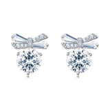 925 Sterling Silver Butterfly Wing Moissanite Stud Earrings In Plated with White Gold