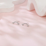 925 Sterling Silver Elegant Moissanite Pavé Stud Earrings With Double Accent Gems