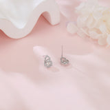 925 Sterling Silver Elegant Moissanite Bow Earrings In Plated with White Gold Setting