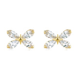 925 Sterling Silver Elegant Butterfly Gemstone Earrings With Plated With Gold Accents