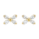 925 Sterling Silver Elegant Butterfly Gemstone Earrings With Plated With Gold Accents
