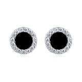 925 Sterling Silver **luxury Zircon Hoop Earrings: Elegant Circular Design With Sparkling Gemstones**