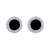 925 Sterling Silver **luxury Zircon Hoop Earrings: Elegant Circular Design With Sparkling Gemstones**