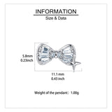 925 Sterling Silver Elegant Zircon Bow Earrings In Plated with White Gold
