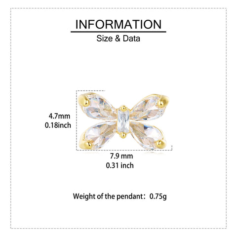 925 Sterling Silver Elegant Butterfly Crystal Stud Earrings With Gold Accents