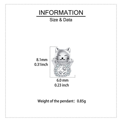 925 Sterling Silver Silver Zircon Lucky Cat Earrings – Adorable Charm With Sparkling Accents