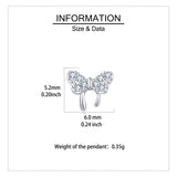 925 Sterling Silver Elegant Zircon Butterfly Stud Earrings In Sterling Silver