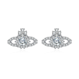 925 Sterling Silver Elegant Zircon Crown Earrings: Luxury Jewelry With Timeless Appeal