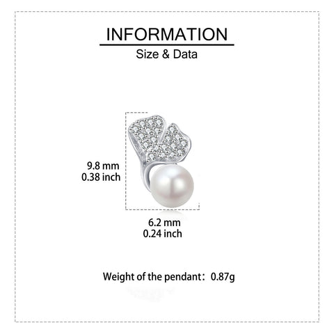 925 Sterling Silver Elegant Pearl Drop Earrings With Zircon-encrusted Leaf Accents