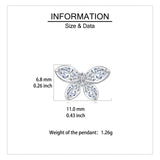925 Sterling Silver Elegant Butterfly Crystal Stud Earrings In Sterling Silver