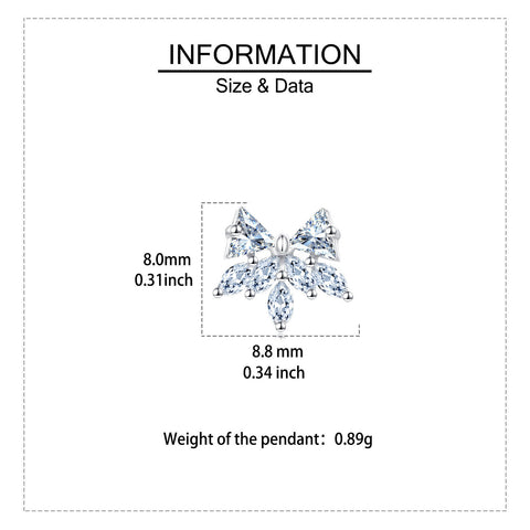 925 Sterling Silver Elegant Silver Crystal Bow & Flower Stud Earrings