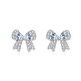 925 Sterling Silver Elegant Crystal Bow Earrings