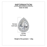 925 Sterling Silver Elegant Teardrop Zircon Halo Earrings In Plated with White Gold