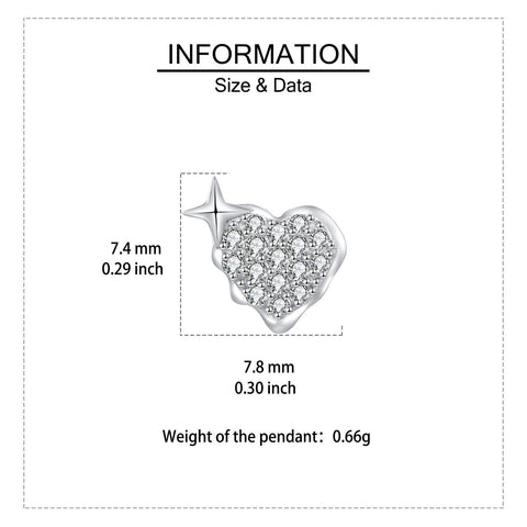 925 Sterling Silver Heart-shaped Zircon Earrings With Star Accent