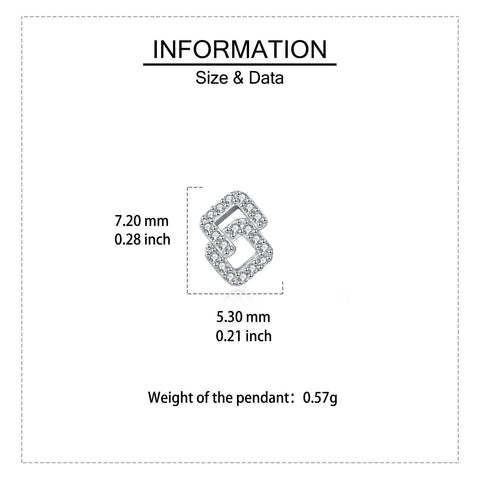 925 Sterling Silver Elegant Square Zircon Stud Earrings With Hollow Design