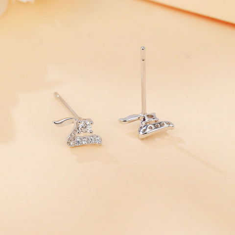 925 Sterling Silver Elegant Zircon Wing Earrings: Luxurious Statement Jewelry