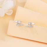 925 Sterling Silver Elegant Zircon Wing Earrings: Luxurious Statement Jewelry