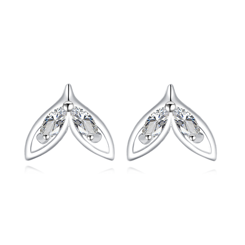 925 Sterling Silver Elegant Silver Stud Earrings With Marquise Zircons - Timeless Sophistication