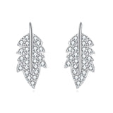 925 Sterling Silver Elegant Zircon Leaf Earrings: A Symphony Of Luxury And Nature