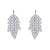 925 Sterling Silver Elegant Zircon Leaf Earrings: A Symphony Of Luxury And Nature