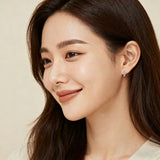 925 Sterling Silver Elegant Teardrop Zircon Earrings In Sterling Silver