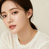 925 Sterling Silver Elegant Butterfly Zircon Earrings With Golden Accents