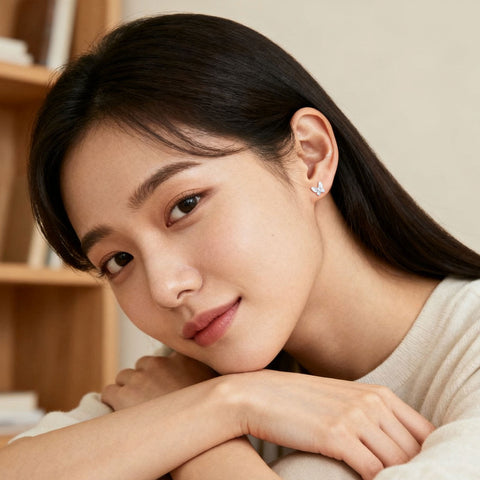 925 Sterling Silver Classic Silver Butterfly Stud Earrings With Intricate Wing Details